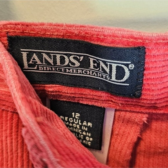 Lands' End Pink Preppy vtg High‎ Waist Corduroy Straight Mom Pants Size 10 - Picture 8 of 8